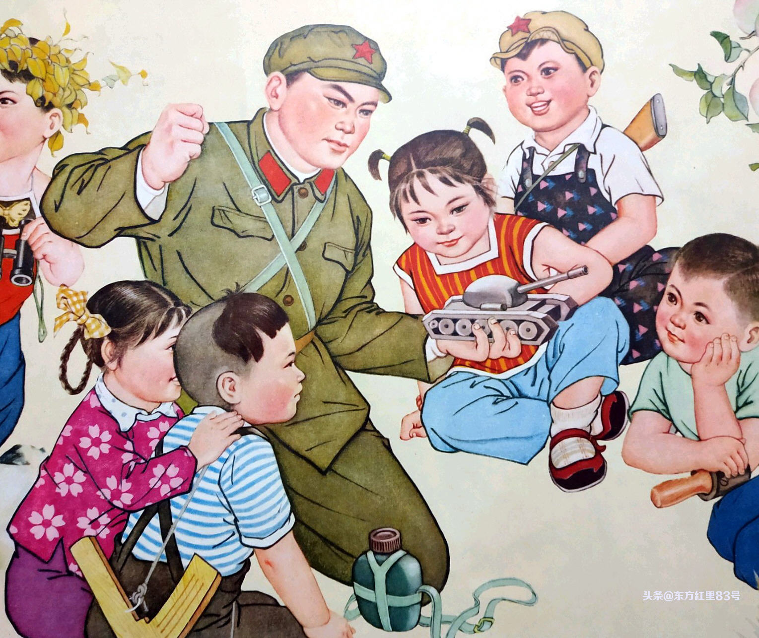 毛主席时代画卷｜解放军战士给孩子们讲珍宝岛自卫反击战的故事