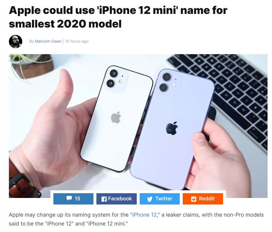 苹果新手机取名发生变化，iPhone mini来啦或售4000元档