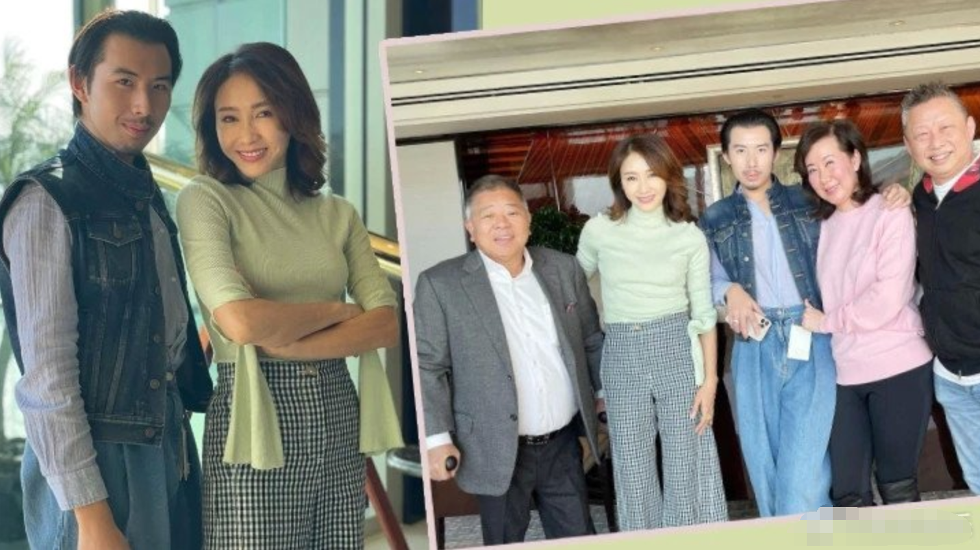 黎姿豪宅派对干儿子罕出镜，TVB高层到场，老公两鬓斑白太显老