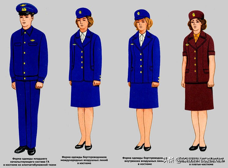 Russian Airlines flight attendant uniforms span 70 years of history ...