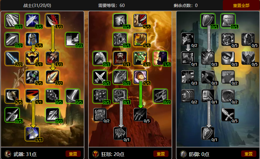 2021魔兽世界怀旧服战士练级天赋加点选择推荐