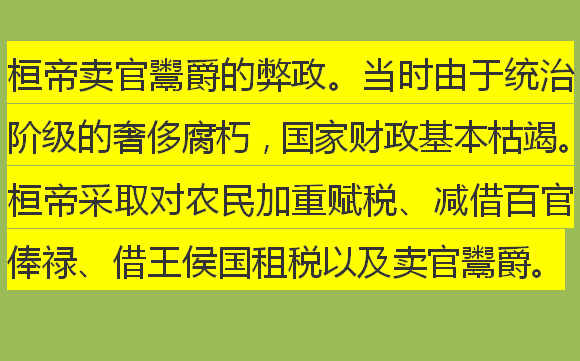 汉帝刘成卖官鬻爵