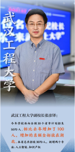 武汉工程大学副校长张彦铎：欢迎考生来武汉圆求学梦、英雄梦
