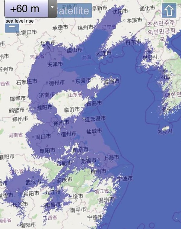 全球變暖加劇，如果海平面上升60米，哪些沿海城市難逃此劫？