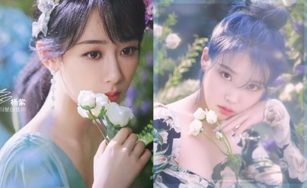 杨紫代言照涉嫌抄袭IU李知恩，网友：这个得问品