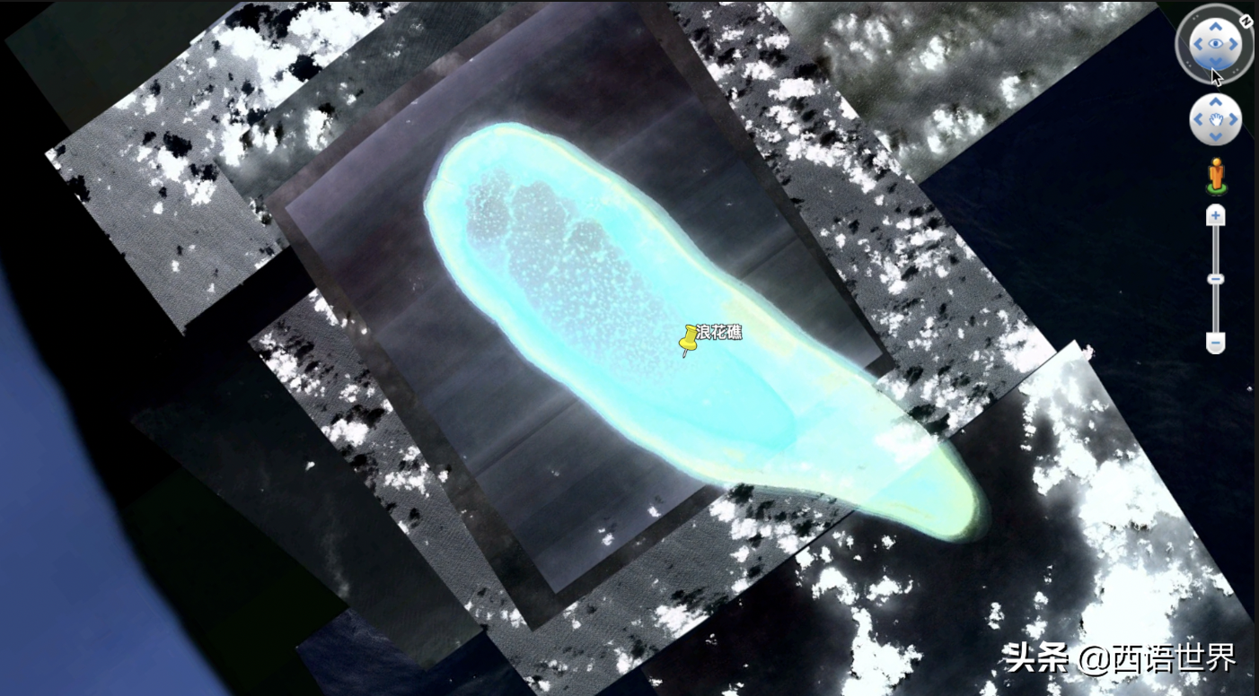 南海中心浪花礁，位于中沙和西沙群岛之间，位