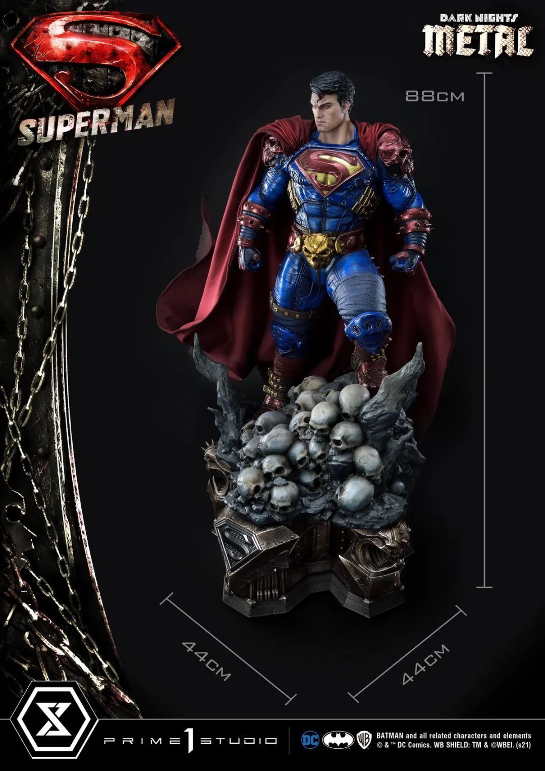 P1s推出《暗黑之夜：金属》超人，黑暗多元宇宙造型帅爆