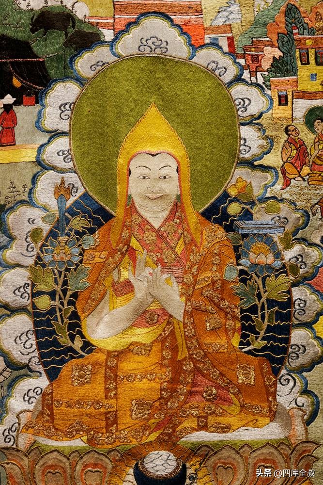 西藏博物馆藏清代刺绣唐卡极品——宗喀巴生平传