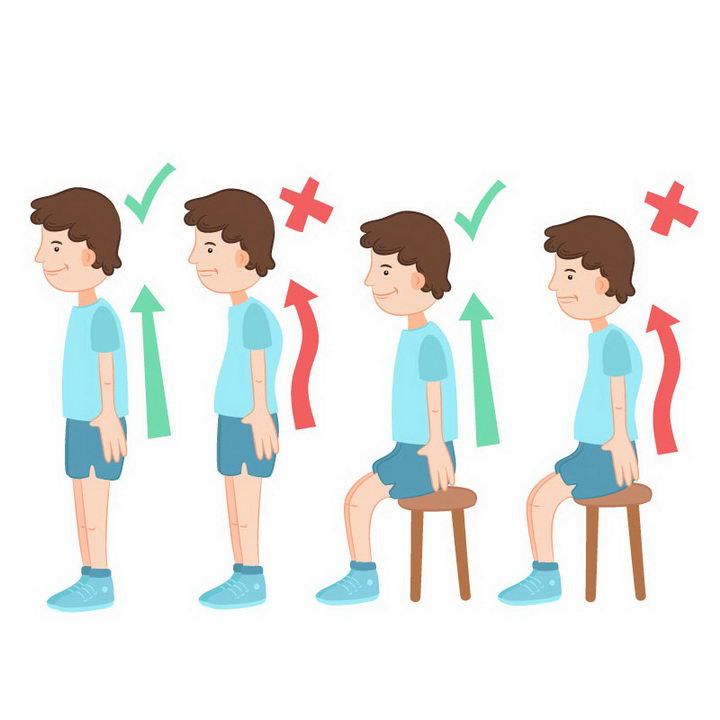 【解决办法】:坐时屁股尽量坐到椅子后面,增加腰部的支撑力.