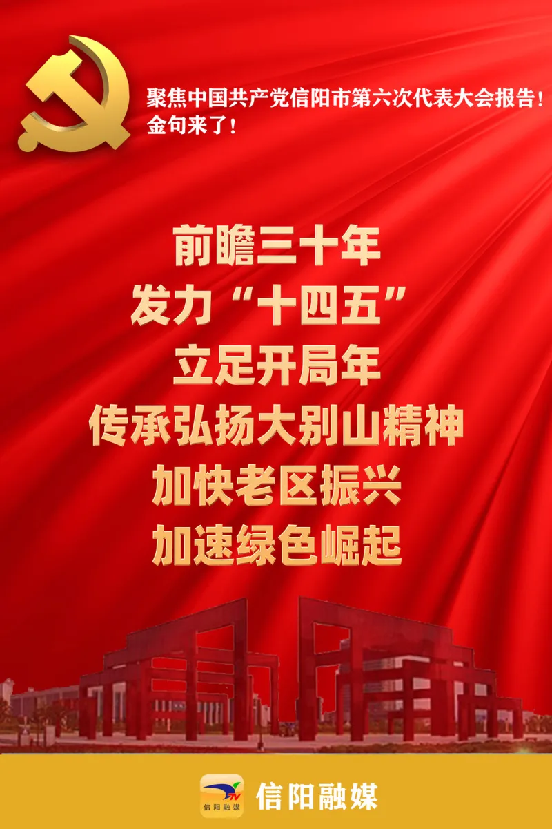 金句来了!聚焦信阳市第六次党代会报告!