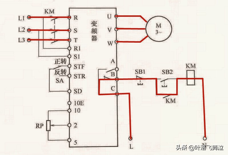 The external switch of the inverter controls the forward and reverse ...