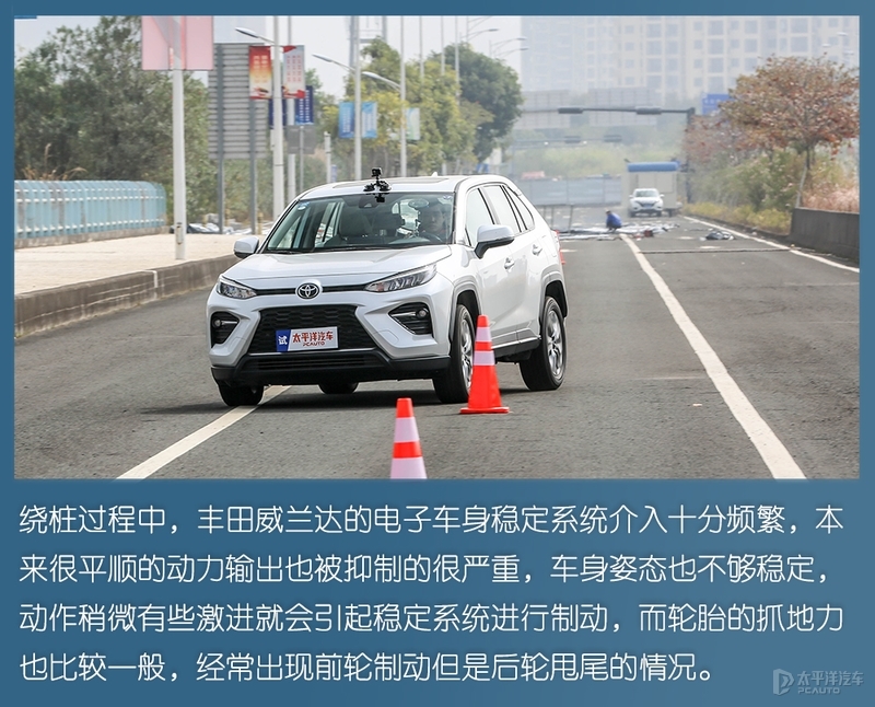 终于轮到丰田威兰达上场，只是还没发威，就把“假人”撞翻