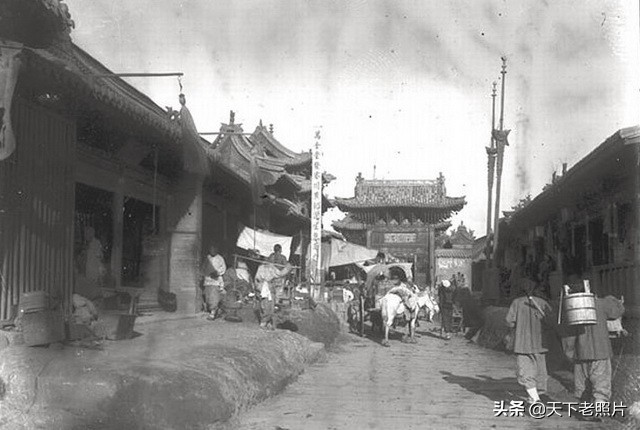1907年山西大同老照片 百年前的大同城墙鼓楼文庙及街景