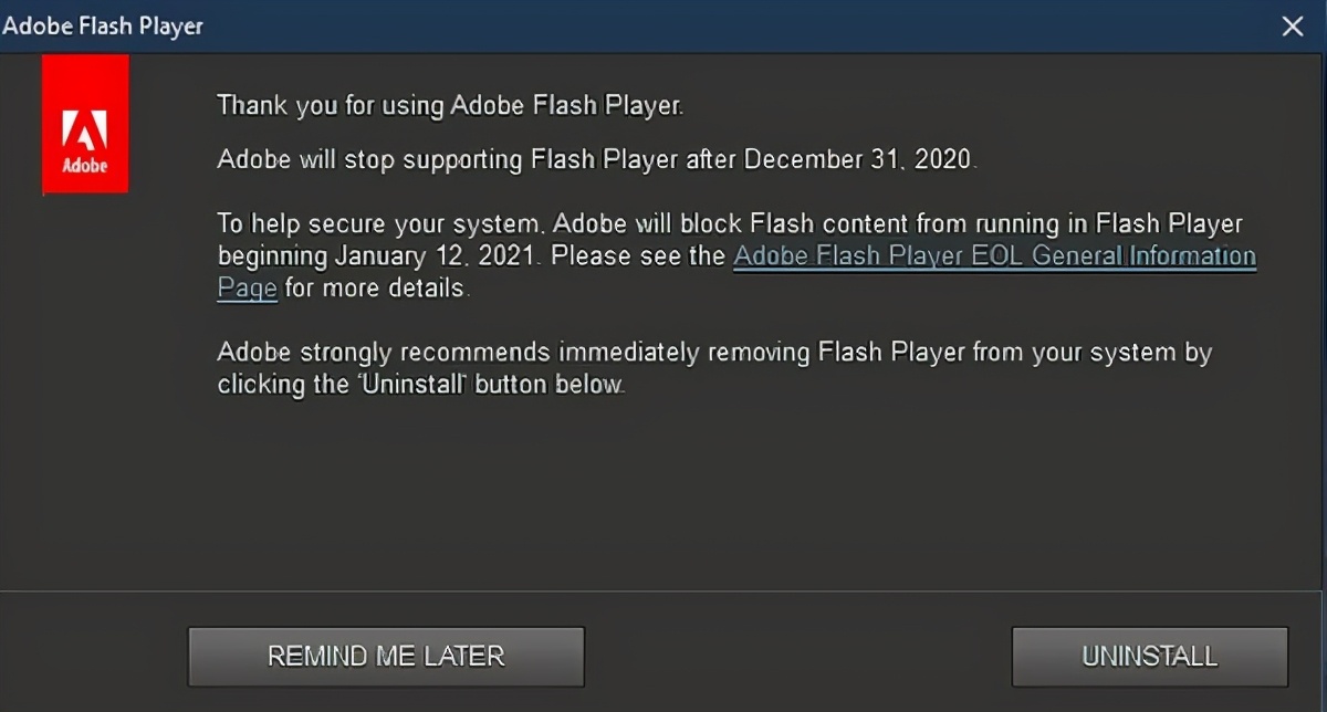 微軟宣布將永久刪除Flash Player 在下次系統(tǒng)更新