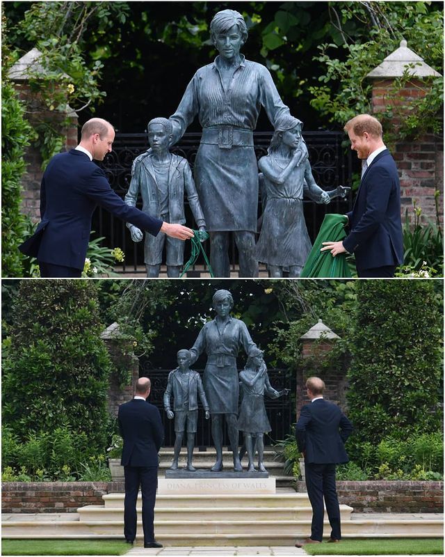 威廉哈里为母亲雕像揭幕