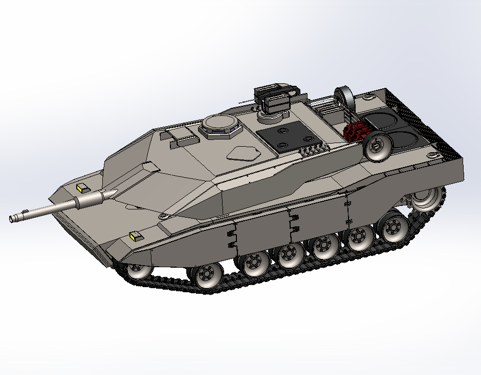 Tank Tempur简易坦克模型3D图纸 Solidworks设计