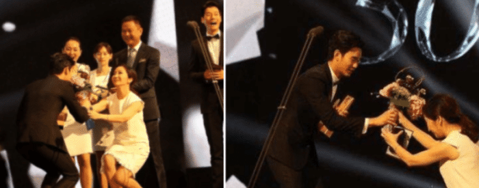 公众人物在荧屏上的下跪行为，你们是否看得出