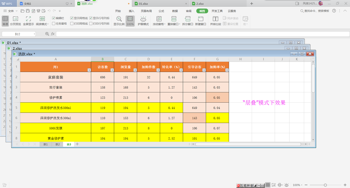 WPS中如何同时查看多个工作表的内容？