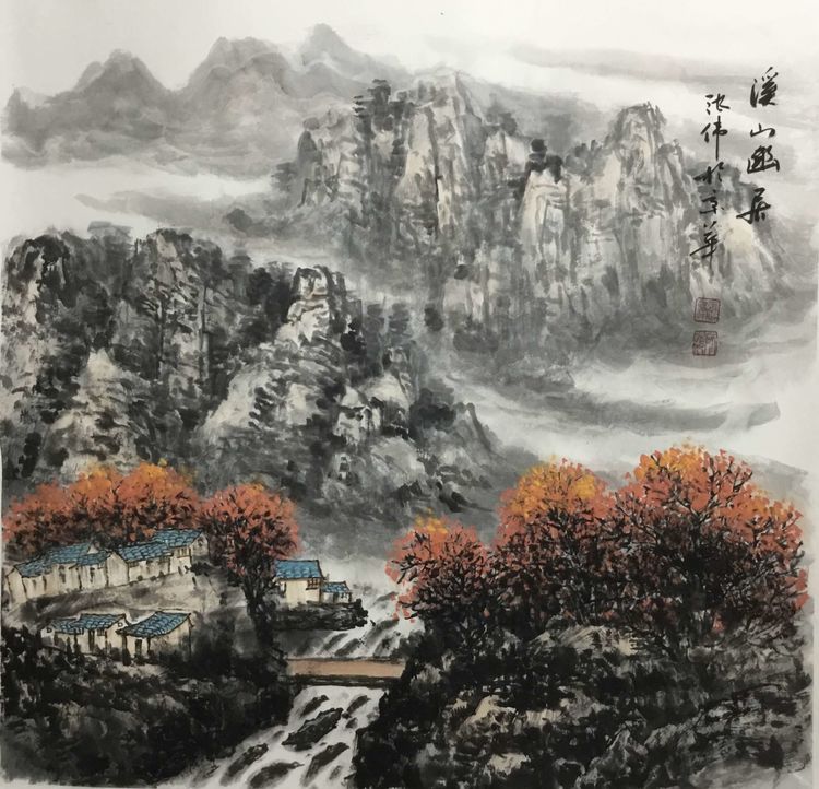 画家张伟主修国画山水一一画风笔墨灵动，贴近自然