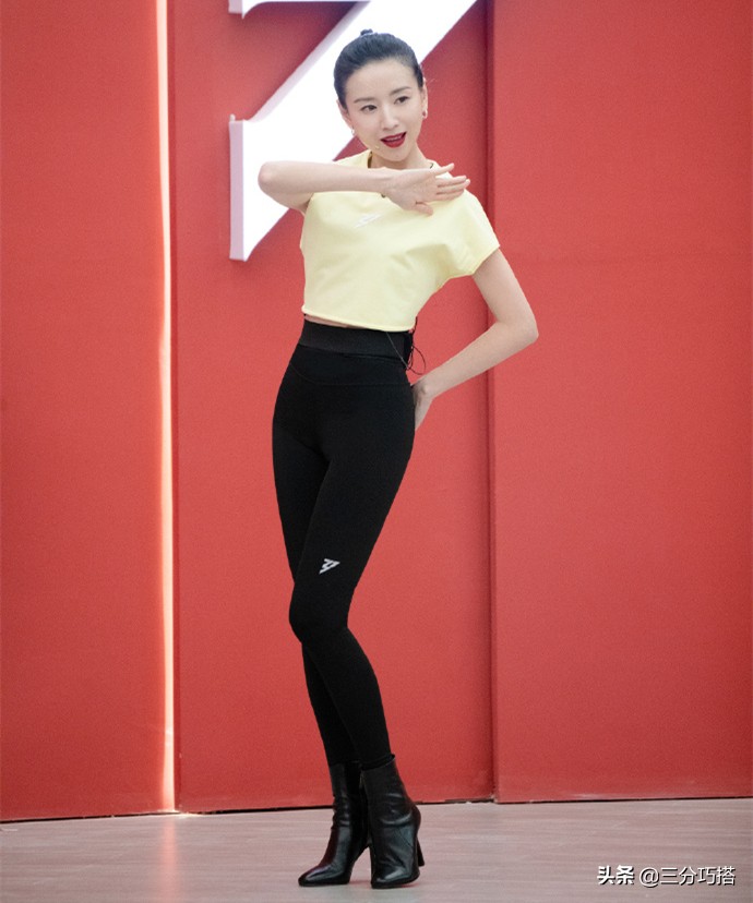 董洁冻龄有方，40岁挑战健美裤看不到半点赘肉，