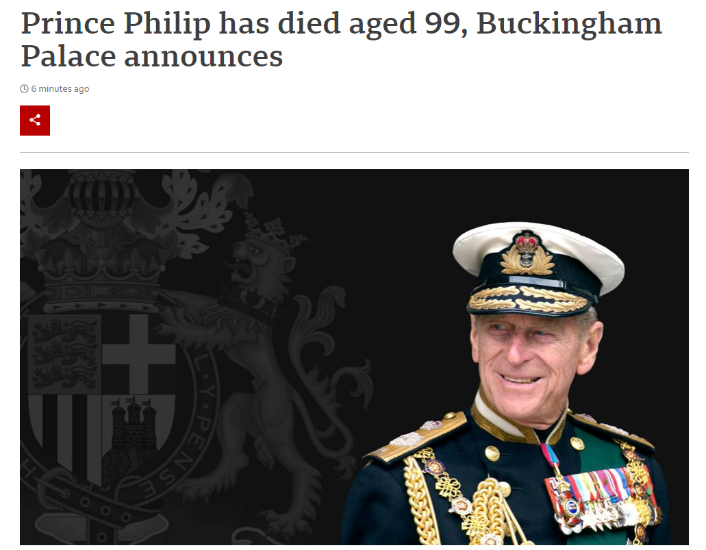 突发！英国女王丈夫菲利普亲王去世！女王悲痛告别...