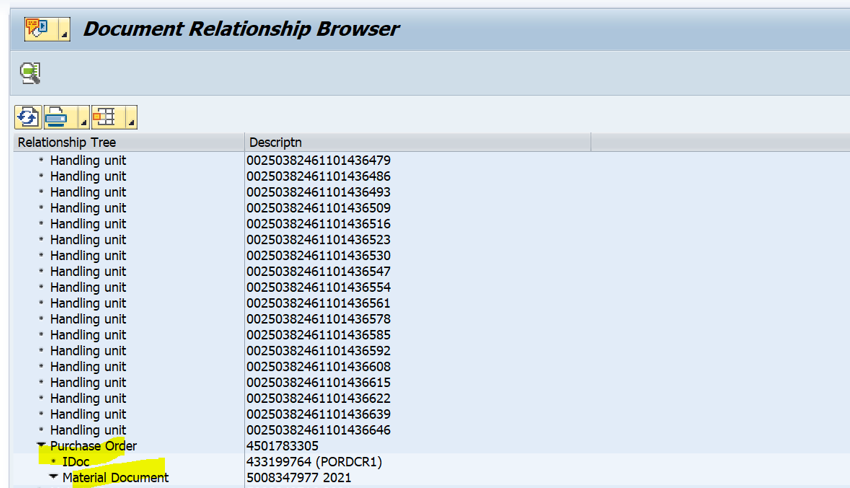 SAP HUM 內向交貨單憑證流和Relationship Browser