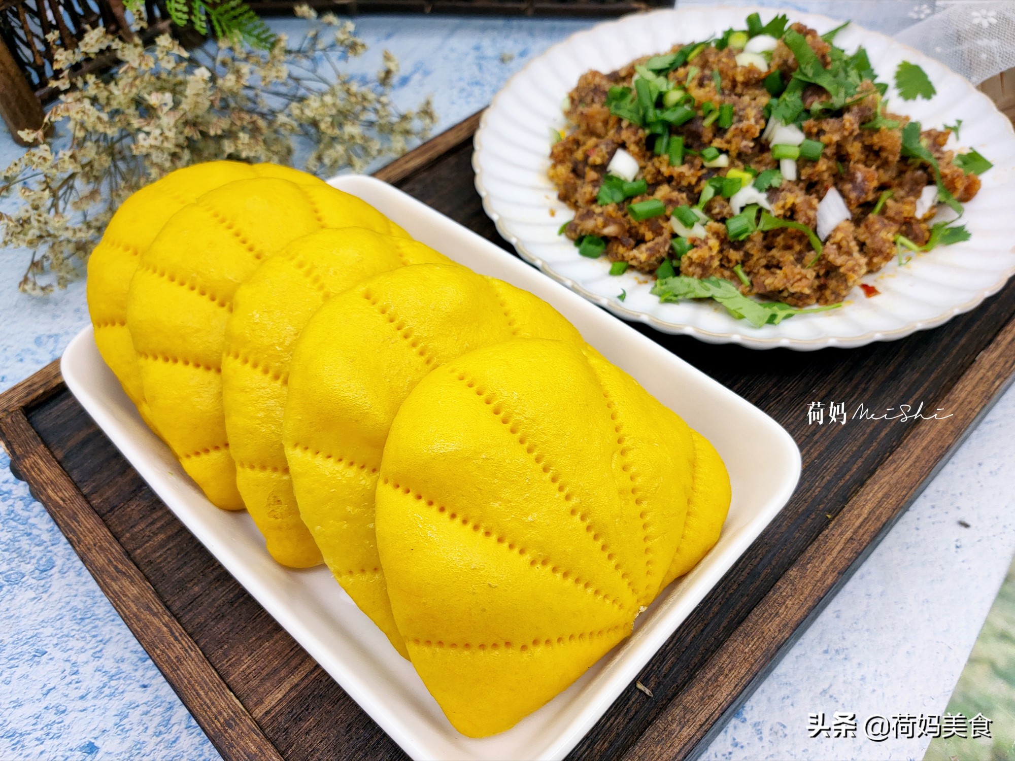 Dry my breakfast, steamed beef with lotus leaf bun, nutrition and delicious, get up 20 minutes early