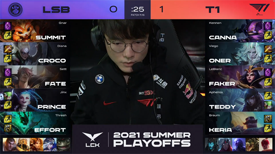 LOL-LCK：Faker招牌妖姬重出江湖输出爆表，T1节奏压制3-0横扫LSB