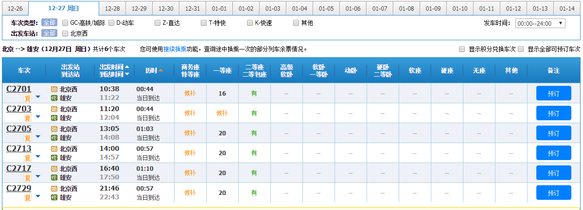 京雄城際鐵路27日全線開通最快42分鐘附列車時刻表