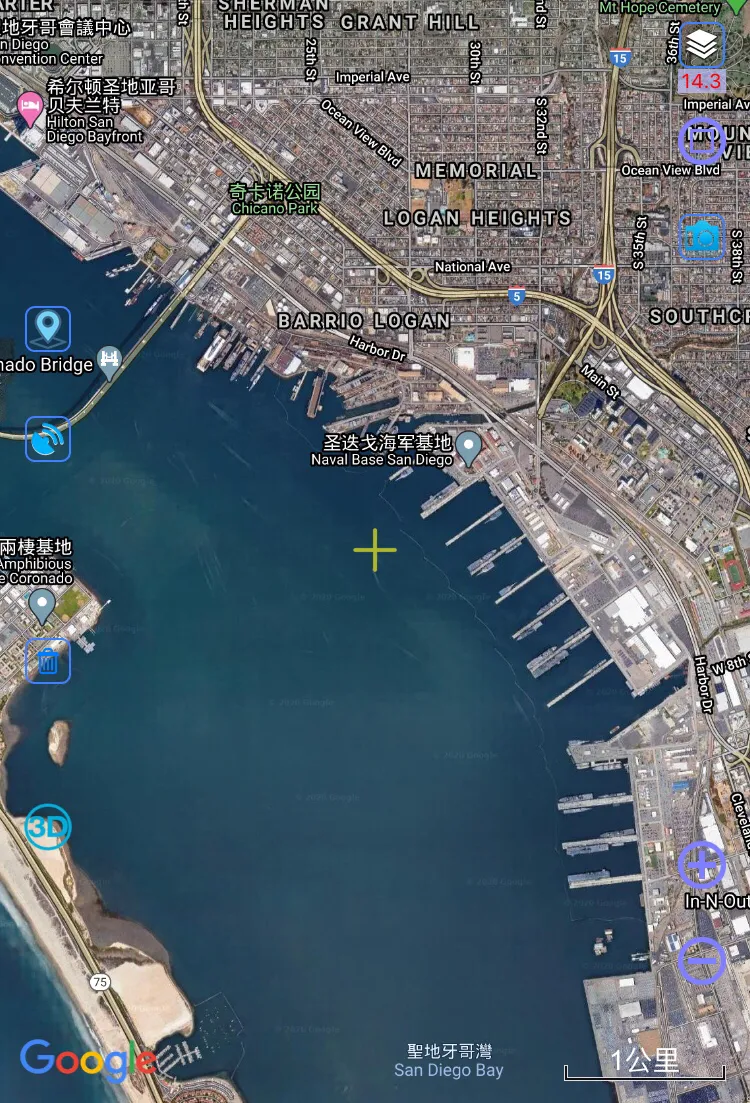 美国在亚洲主要军港高清卫星图