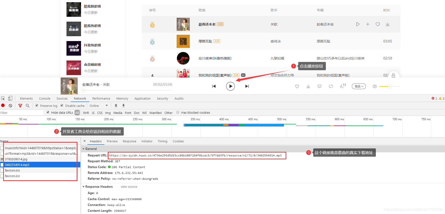 Python爬蟲練習：爬取酷我音樂歌曲
