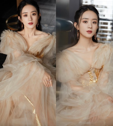 It is to wear homebred ceremonial robe or dress likewise, jin Jing is sexy and lovely, zhang Xiaofei is elegant, zhao Li Yingyan presses full-court