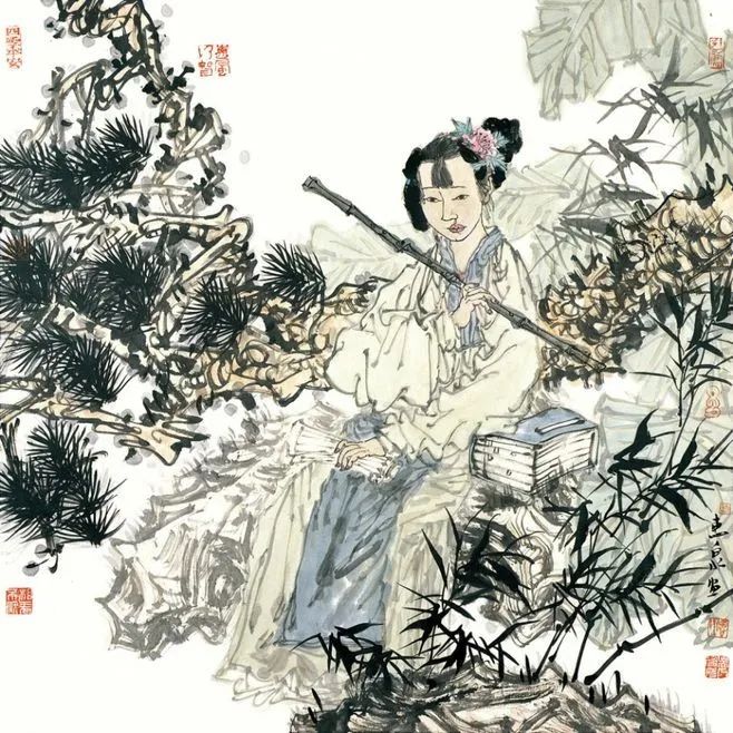 柔美多姿，仪态万方——著名画家徐惠泉以工笔重彩将东方女性的美跃然纸上