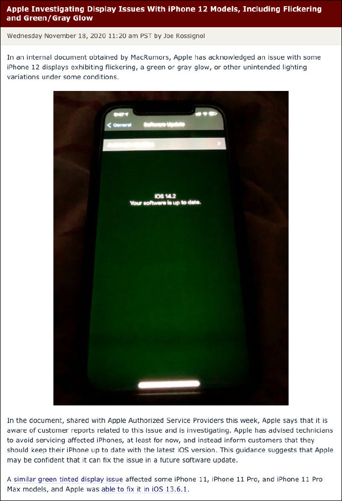Why does iPhone 12 have a green screen? Just read this one iNEWS