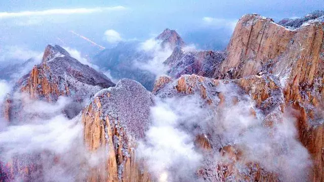 Mount Hua of ｜ of big beautiful Shaanxi and snow meet to be gotten the better of however the world countless