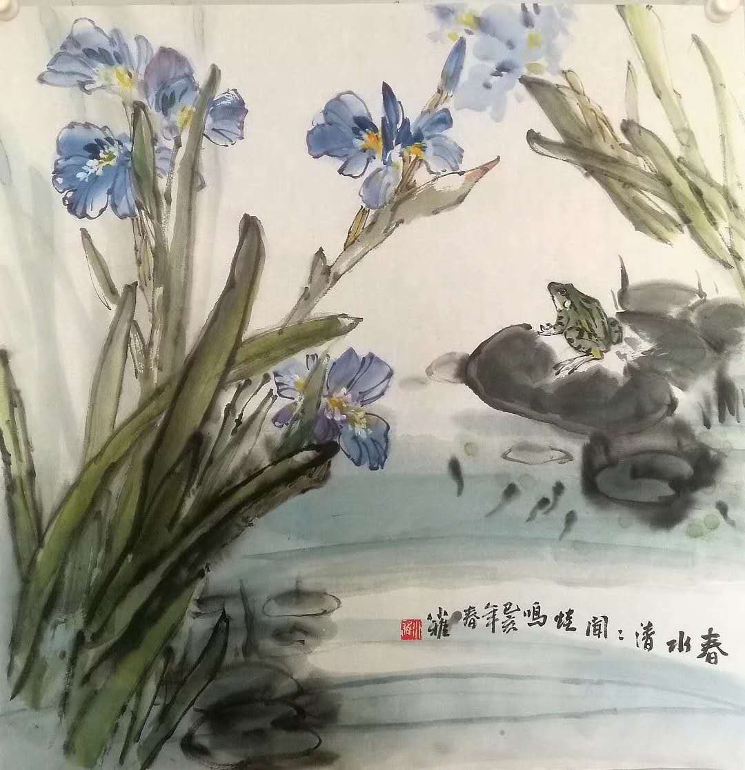 他的中国画 河岸边的花有仙气 发着光像天上闪烁的繁星 今日新闻记录