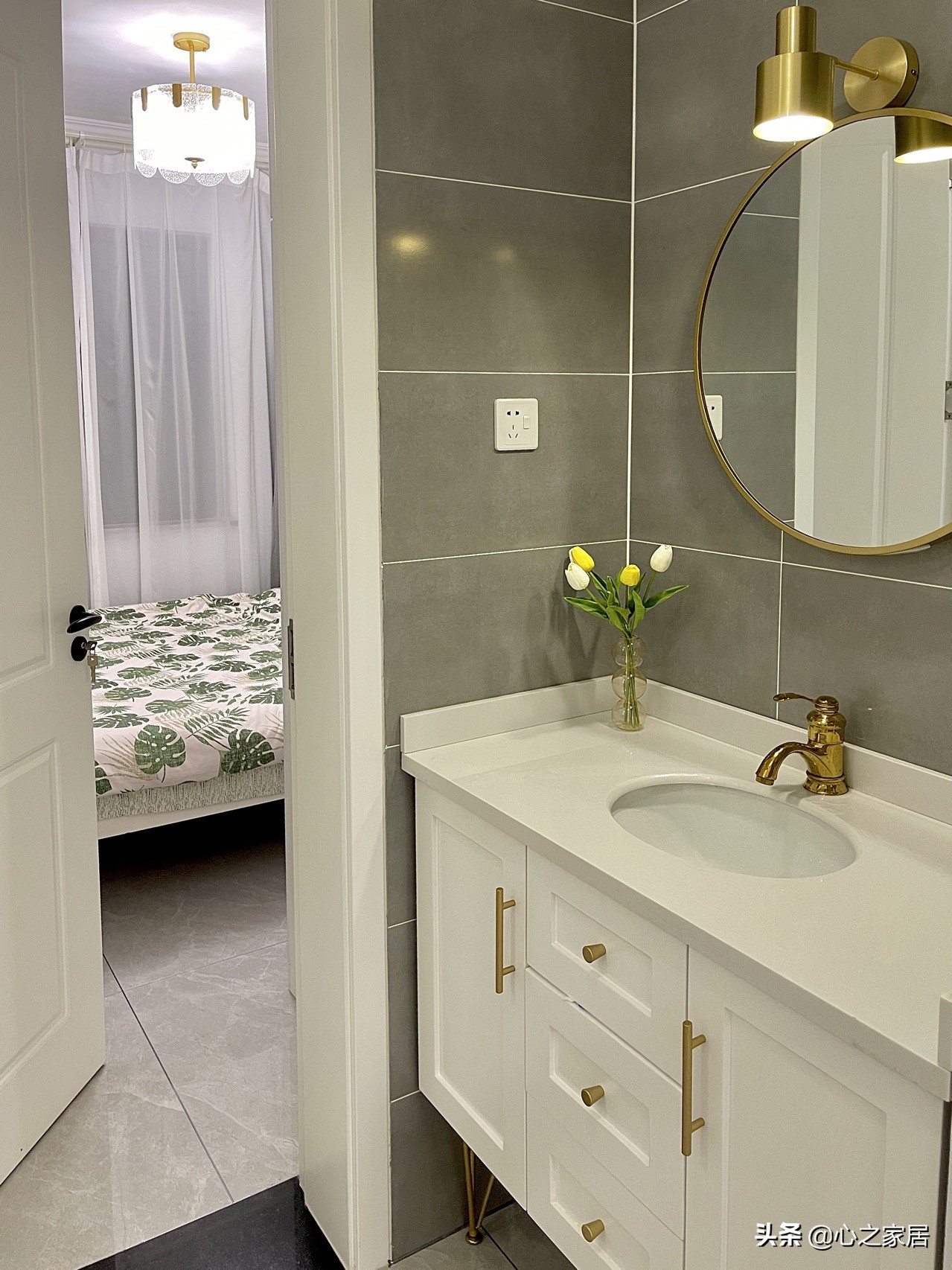 85㎡简约时尚的家装设计，没有玄关就自己打造，空间虽小但很精致