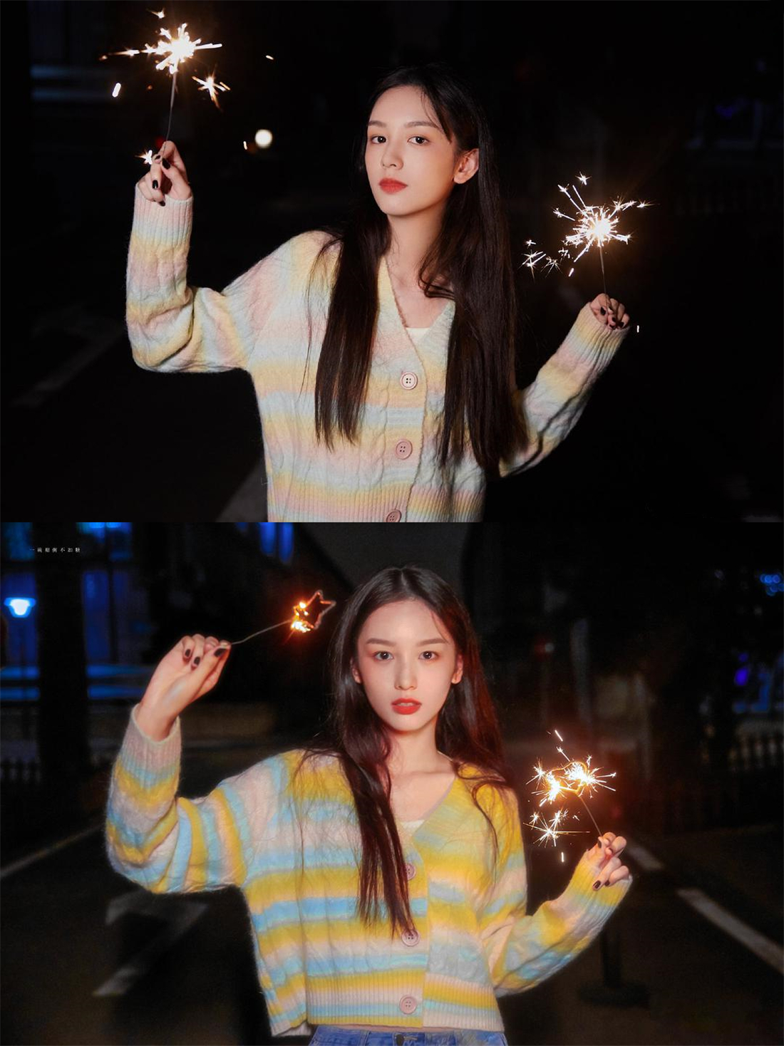 Star takes a picture to also bump into prop, firework good subject is big, which star is the most good-looking? 