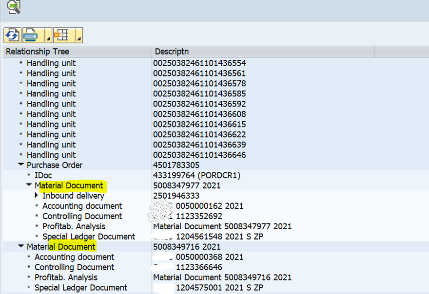 SAP HUM 内向交货单凭证流和Relationship Browser