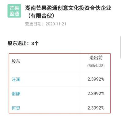 汪涵何炅谢娜退出芒果关联公司-第1张图片-IT新视野