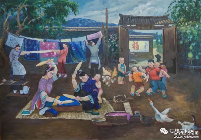 翟文慧的满族画作：满族先民十二月