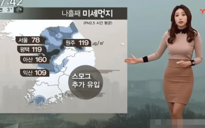“韩国朝鲜”天气预报女主持人的对比，为了收视率真是不择手段