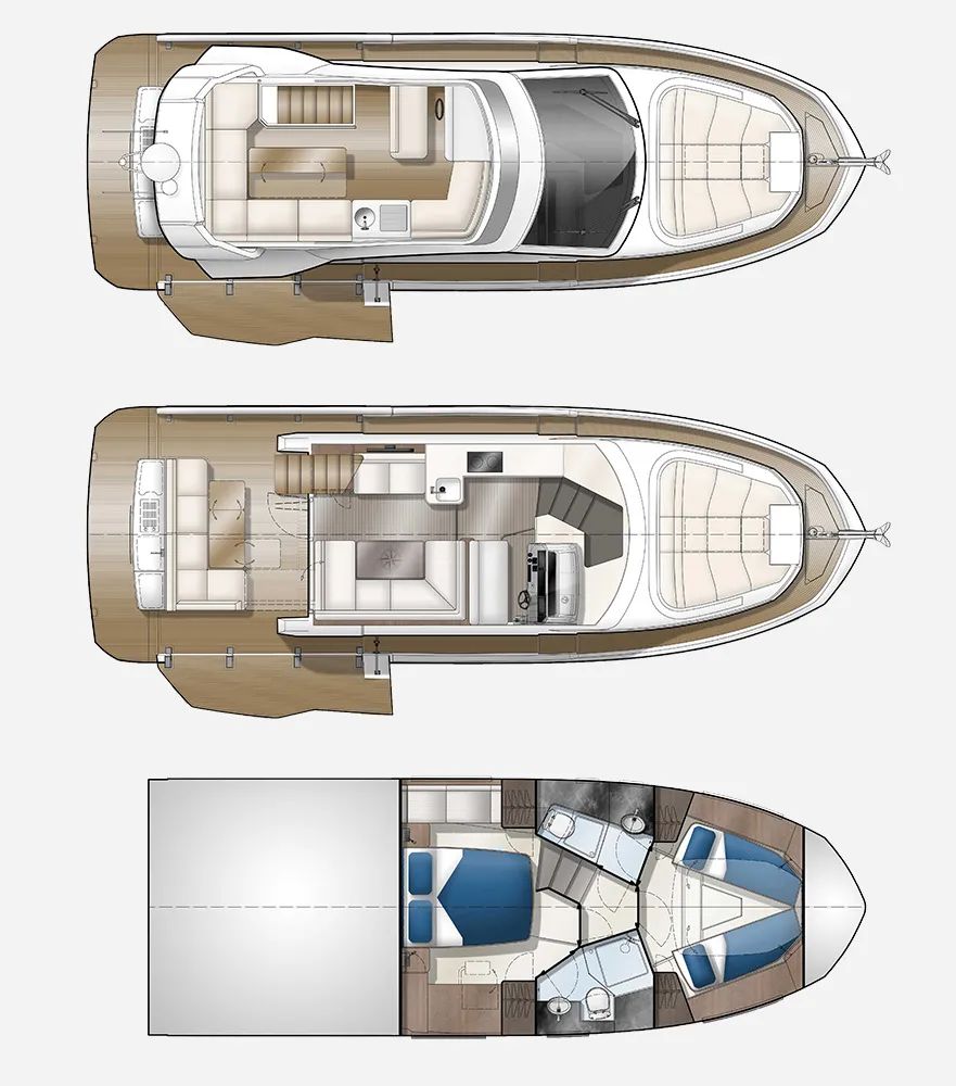 卡帝尔「Galeon 400 Fly」飞桥游艇，家庭巡航不可错过的选择