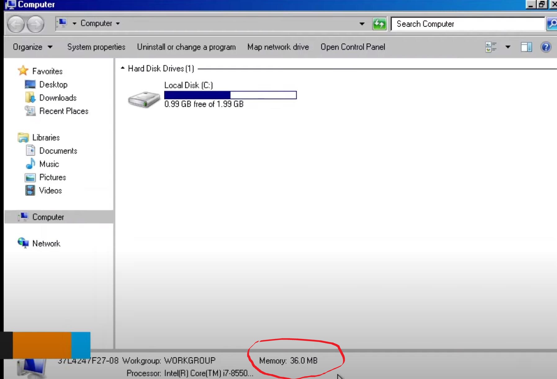 WIN7上的极限操作：将已用内存控制在36MB