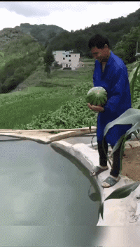 爆笑的动图图片：为了拍段子，也太豁出去了！