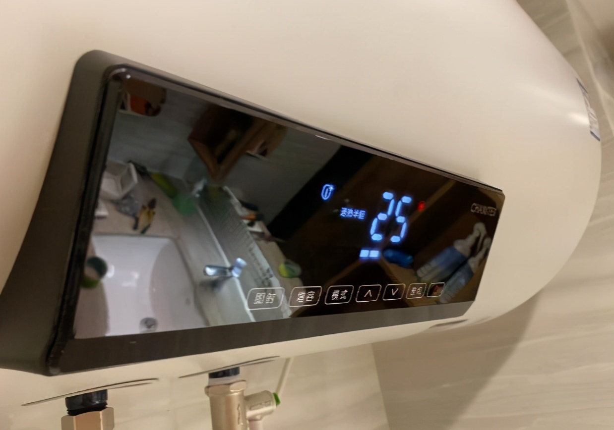 Should the "electric water heater" be turned off when taking a bath