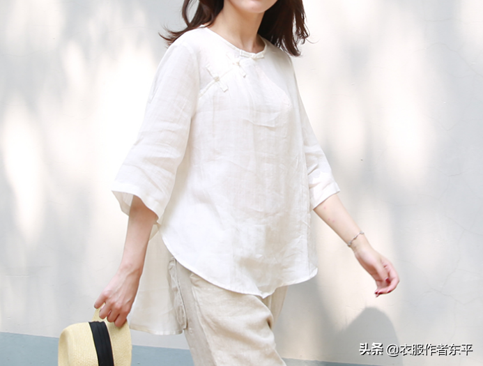 做一件特别的中国风白衬衣。我最爱这个侧缝的设计，独特舒服