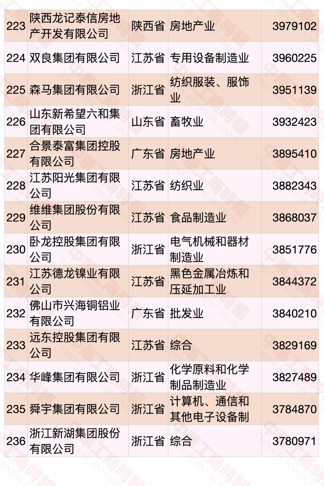 2020中国民营企业500强榜单