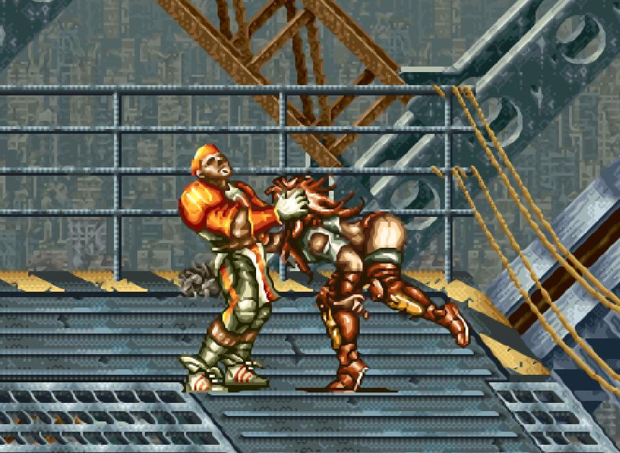 街機(jī)游戲讓人畏懼的魔鬼筋肉女，主角的小身板太單薄了