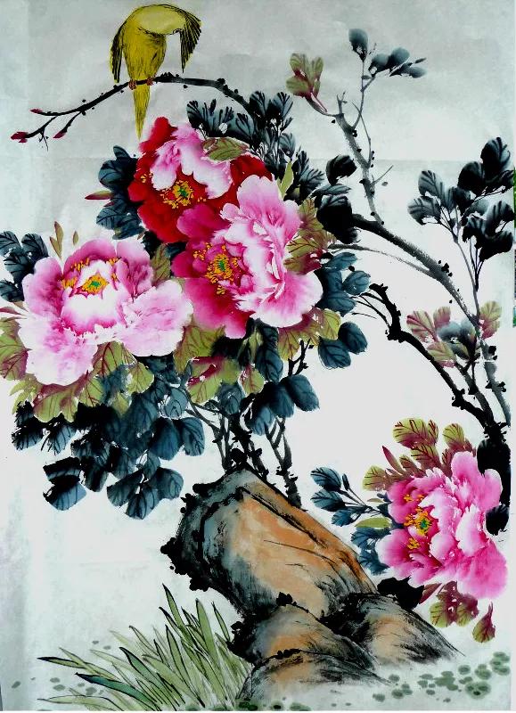 Appreciate the traditional Chinese painting peony iMedia